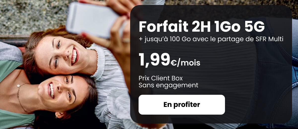 Forfait mobile 2H 1Go 5G SFR